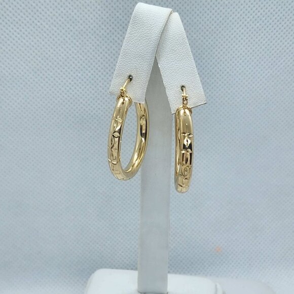 Brand New   Brazilian 18k Gold Filled Hoops Earrings - Picture 1 of 4